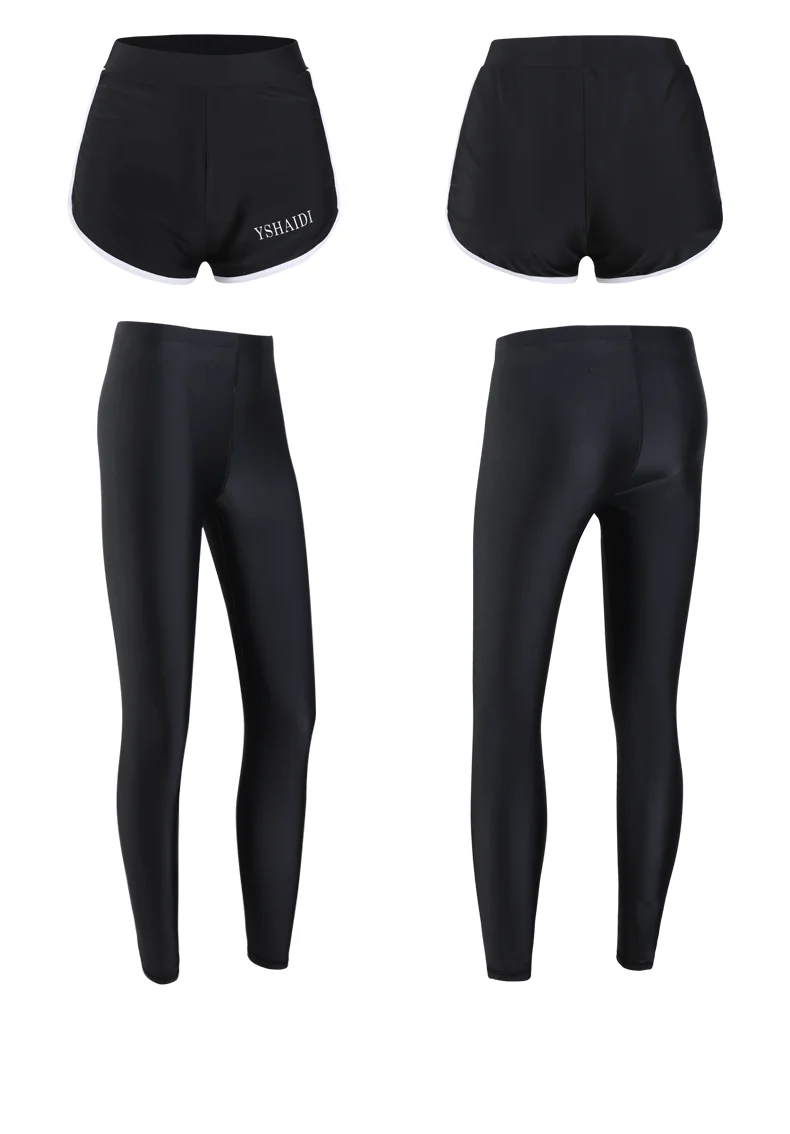 Swimwear Women's Swim Fitness Rush Guard Outdoor Sports Swimming Diving Surfing 5-Piece Set Long Sleeve Leggings Shorts Bikini