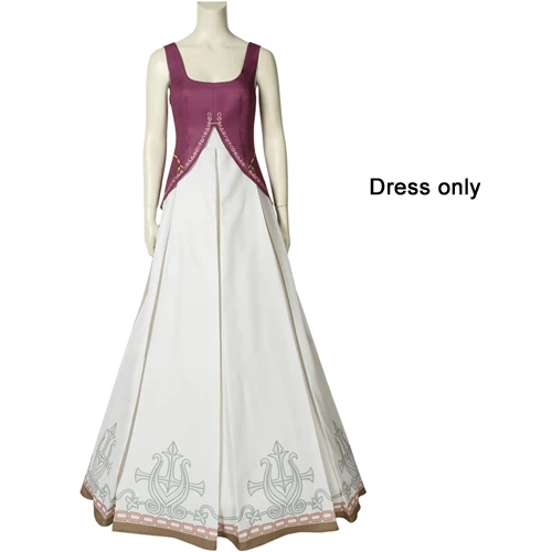 dress only Легенда о Зельде Сумеречная Принцесса Косплей Костюм Хэллоуин Принцесса Зельда косплей одежда платье индивидуальный заказ с головной убор - Цвет: dress only