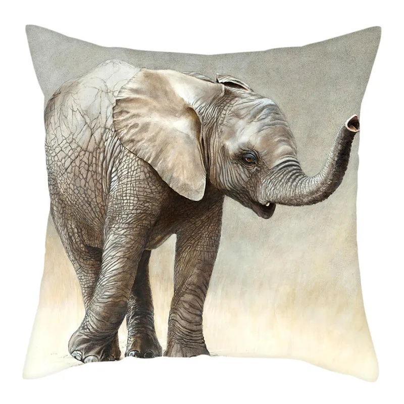 Чехол на подушку со слоном Fuwatacchi наволочка с дикими животными для домашнего
