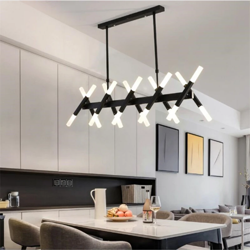 Простая черная акриловая люстра в скандинавском стиле DIY для украшения