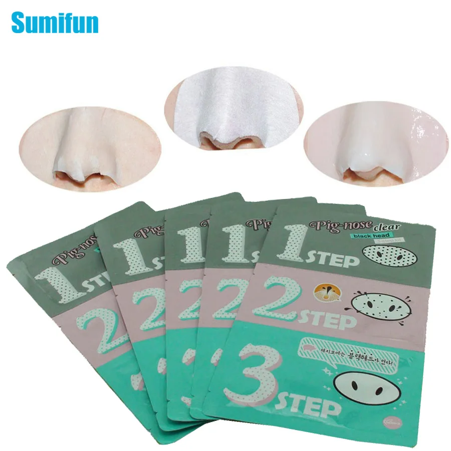 Sumifun 1 шт. уход за кожей лица удаление черных точек головы косметологи Холика Свинья Нос акне наклейки "маска" 3 шага комплект C020