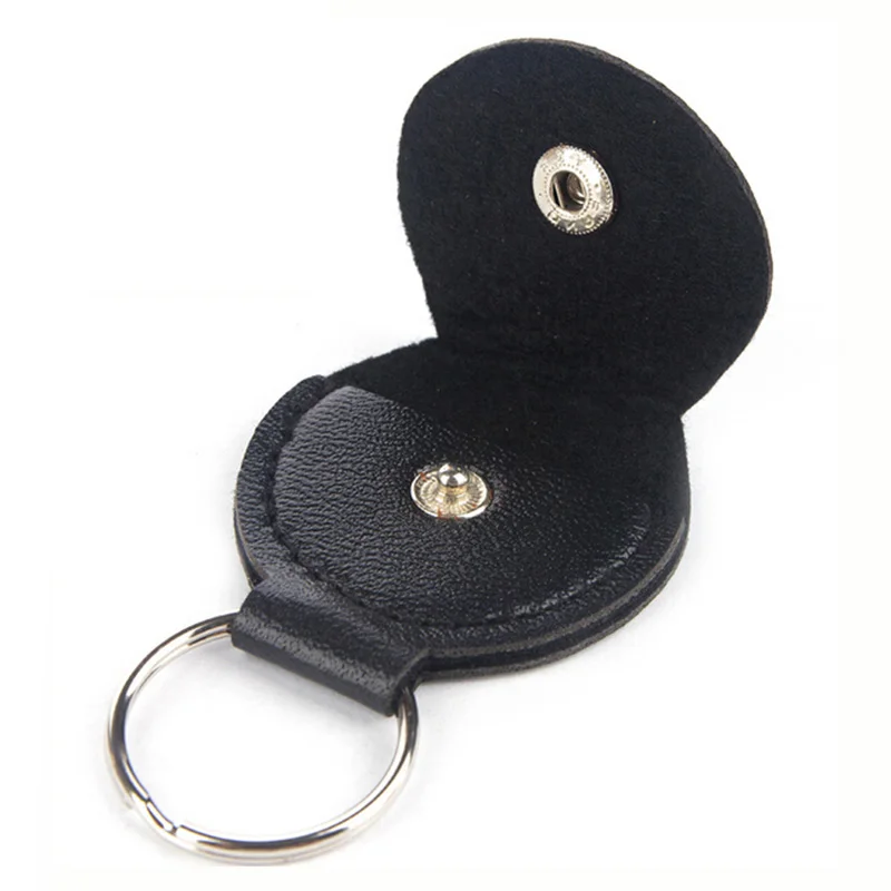 

1PC Leather & Metal Black Electric Guitar Pick Holder Plectrum Case Bag Black Color Guitar Parts Accessories