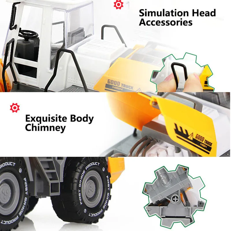 Infant Shining Engineering Cars 1:22 Excavator Model Toys Plastic Construction Vehicle for Children Boys Gift Toy