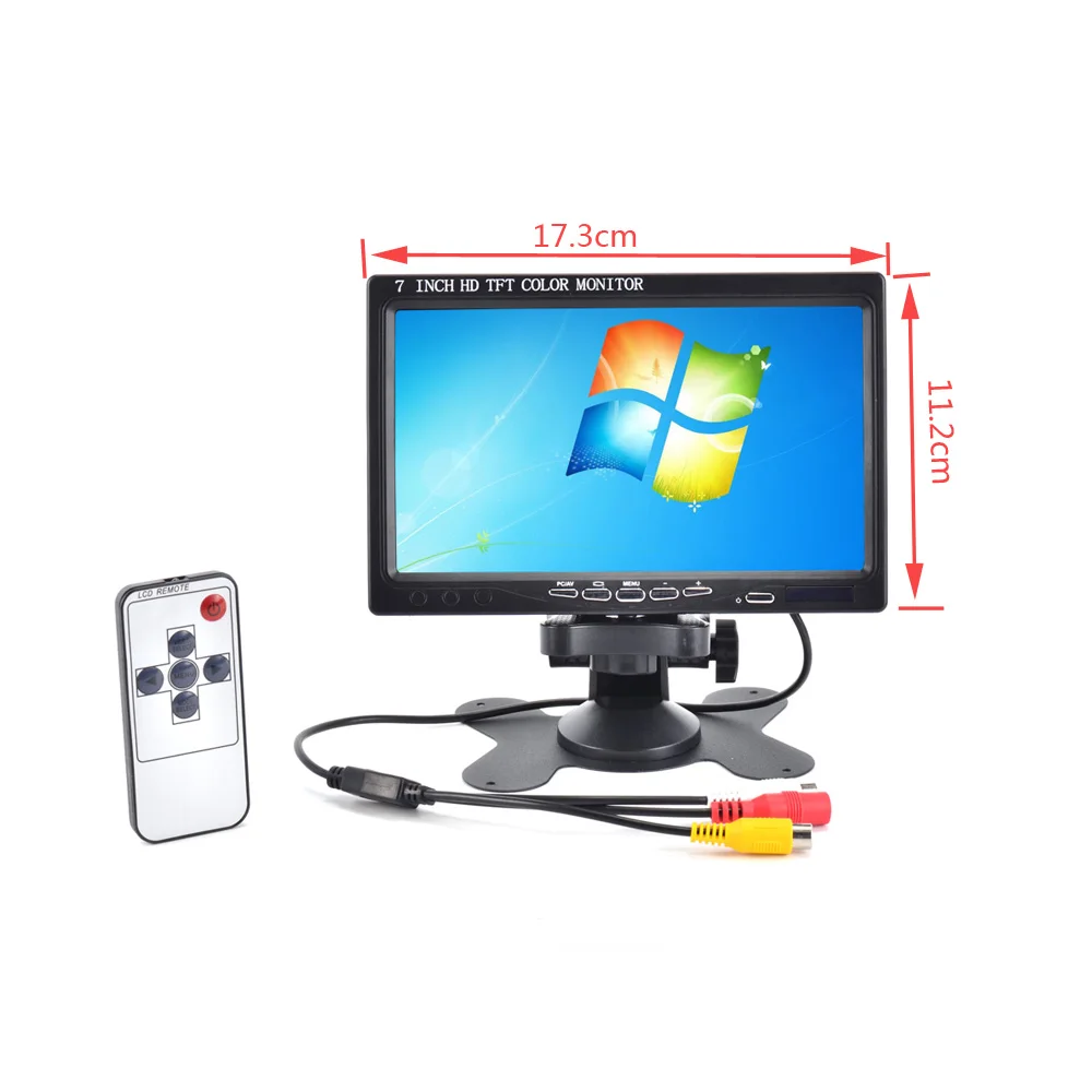 7-дюймовый ЖК HD 1024*600 автомобильный монитор с разрешением HDMI VGA AV цифровой дисплей