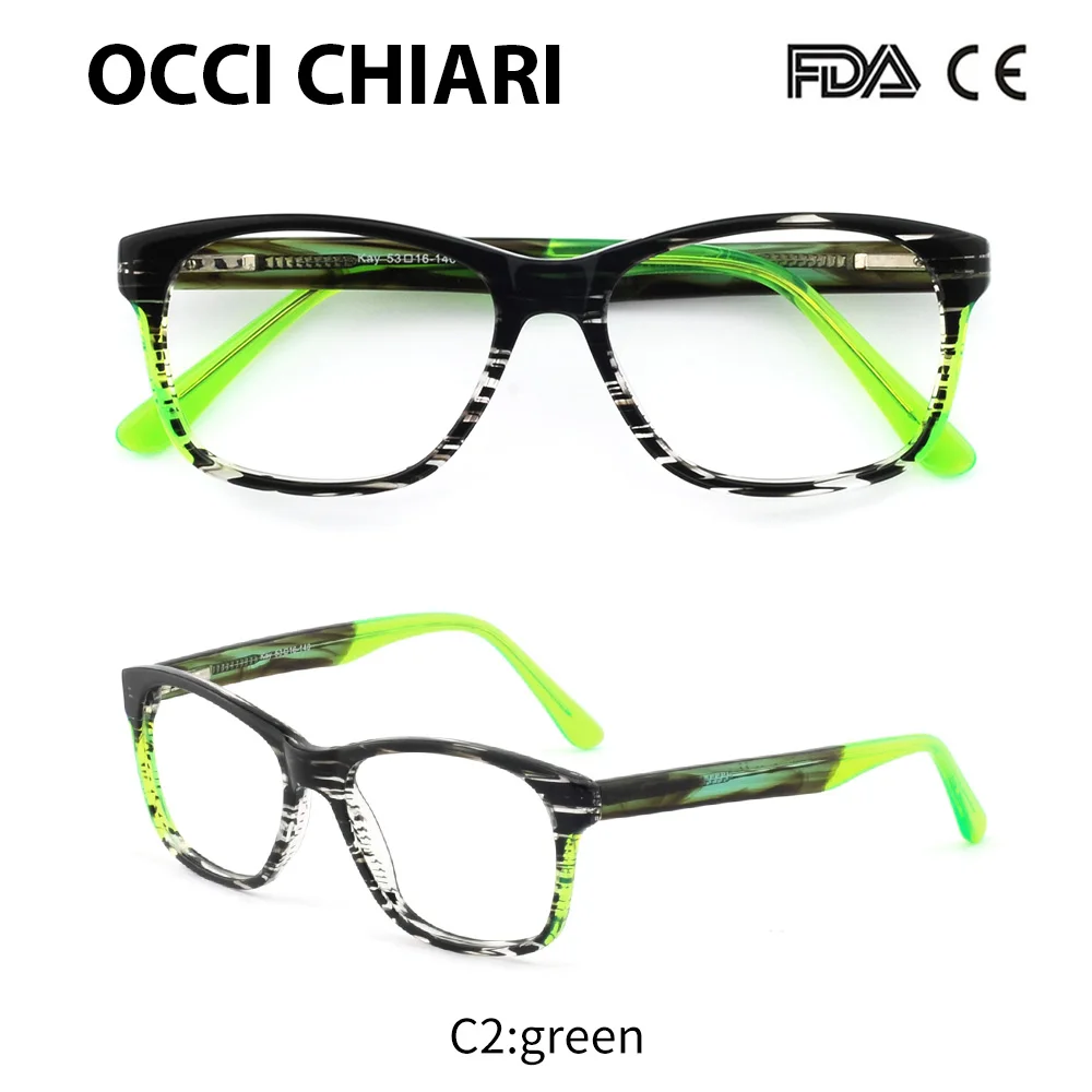 OCCI CHIARI, итальянский дизайн, спортивный стиль, мужские, по рецепту, ботаник, линзы, медицинские, оптические очки, модные очки, подарок, зеленый, синий, W-COICO - Цвет оправы: C2 green