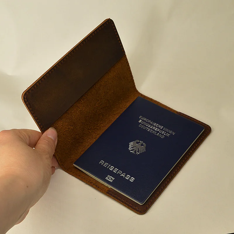 Мужской винтажный Чехол для паспорта ручной работы из коровьей кожи чехол