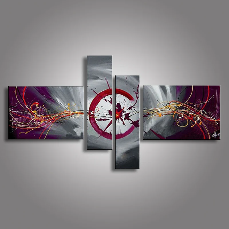 Масляные картины на холсте красные черные белые украшения для дома современная