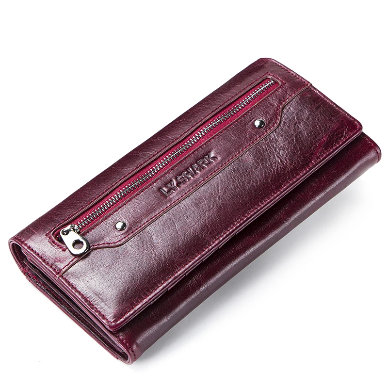 Burgundy B LY. SHARK, Женский кошелек из натуральной кожи, кошелек для монет, клатч для девушек, кредитный держатель для карт, телефон, сумка для денег, Женский кошелек, длинный, зеленый, Walet - Цвет: Burgundy B