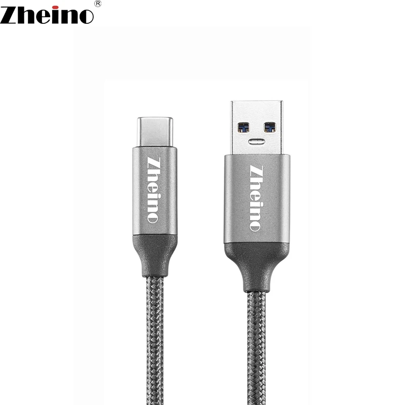 Zheino 1 м серый Тип usb к C плетеный нейлоновый на USB 3 0 А 2.4A высоком Скорость зарядки