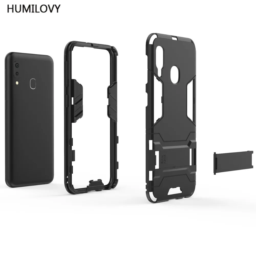 Для Samsung Galaxy A20e чехол Броня Жесткий ПК Мягкая силиконовая задняя накладка из ТПУ