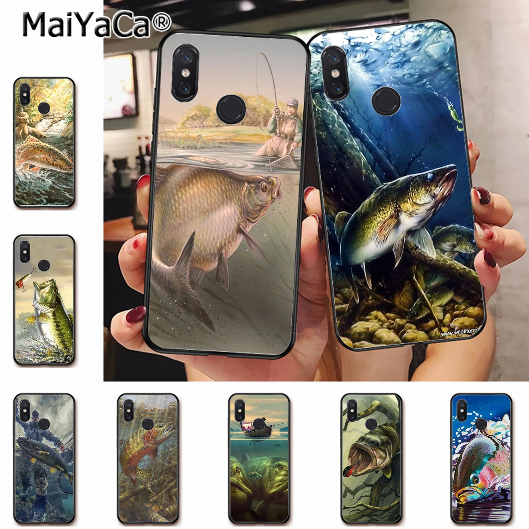 

MaiYaCa Trout Panel Painting fish Fishing sport Advantageous Phone Case for xiaomi 6 8 se note2 3 mix2 redmi 5 5plus note 4 5 5