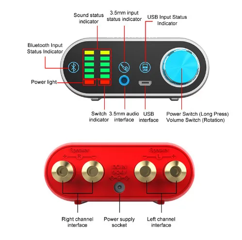 50 Вт* 2 Bluetooth 5,0 цифровой усилитель класса D усилитель Bluetooth усилитель