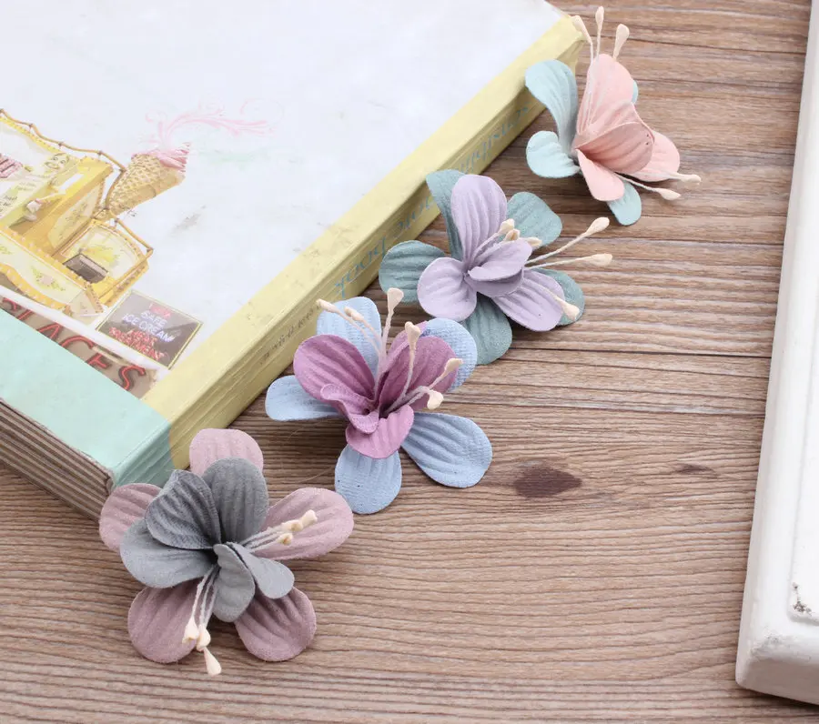 Новый дизайн 50 шт./лот красочные замшевые Мультяшные лилии в форме цветов ручной