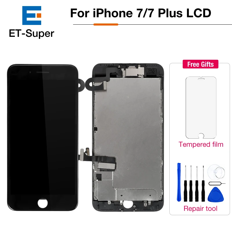 Для iPhone 7 Plus OEM дисплей полный набор ЖК дигитайзер сборка с камерой Динамик