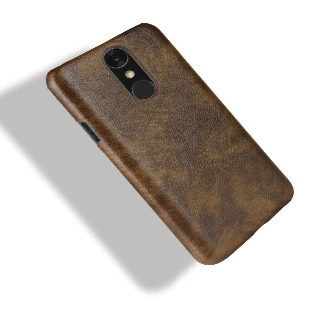 Роскошный кожаный чехол для LG Q7 деловой из зернистой кожи в стиле ретро телефона s