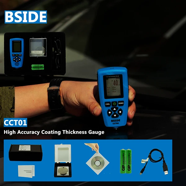 BSIDE CCT01 цифровой Портативный Краски покрытие Толщина Калибр метр Ширина