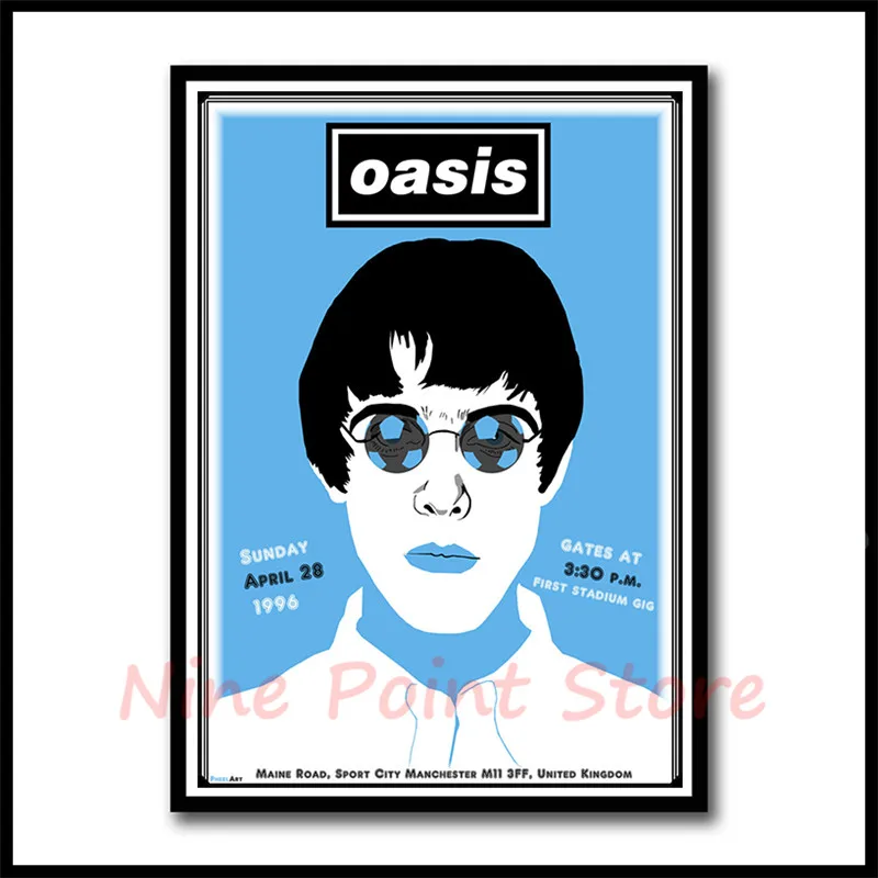 Oasis rock music бумажные постеры для бара кафе гостиной столовой декоративные картины без рамы - Цвет: Светло-серый