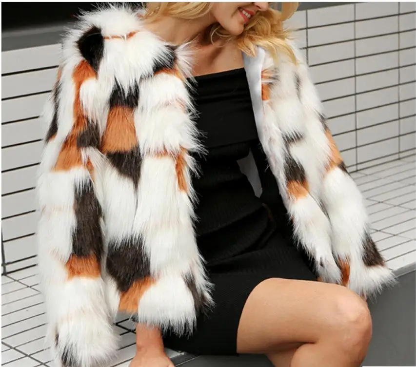 XS/6XL женские короткие куртки из искусственного меха короткие женские куртки больших размеров Сексуальные Разноцветные пальто из искусственного меха Верхняя одежда из искусственного меха K702