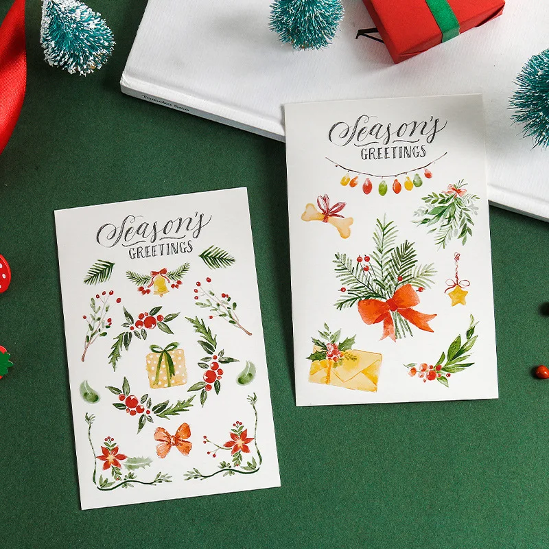 

30pcs Christmas bell tree Garland style card as Scrapbooking party invitation DIY Decoration gift message card postcard