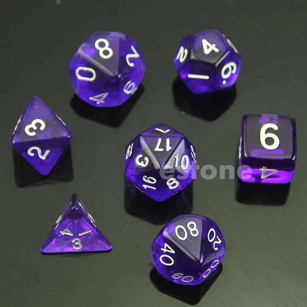 7-гранные кубики D4 D6 D8 D10 D12 D20 Magic-the-Gathering D &amp РПГ поли игровой набор Синие Кубики |