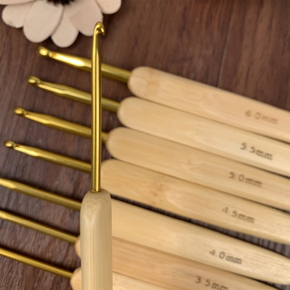 Бесплатная доставка бамбуковые стальные крючки для вязания 8 шт./компл. размеры 2 5