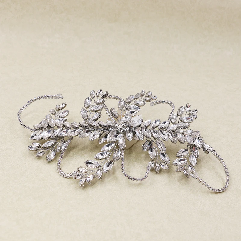 Vintage Handmade clear crystal crown bridal hair accessories Bridal headpiece women headband tiara wedding jewelry | Украшения и