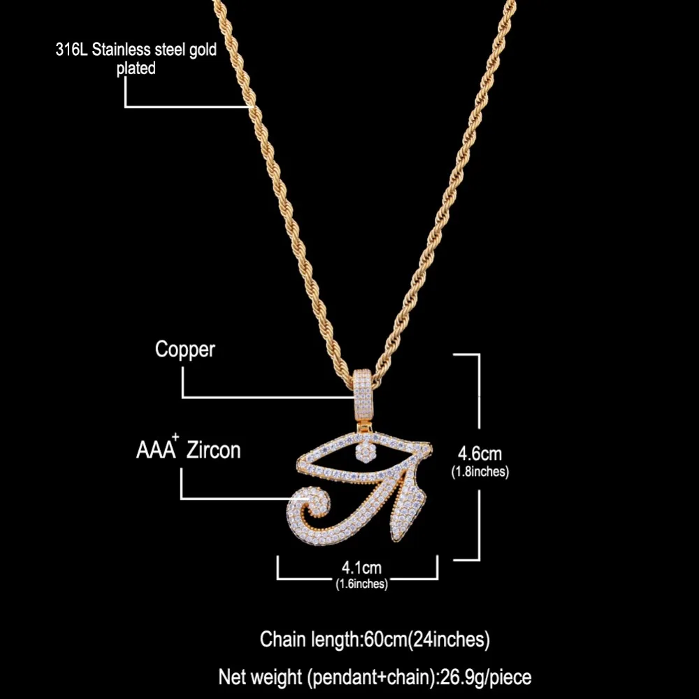 Шикарный Король на заказ Брюс глаз большое и маленькое ожерелье в стиле хип-хоп