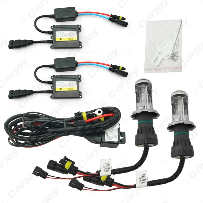 LEEWA 1set 35W AC Car Headlight H4 HID Xenon Bulb Hi/Lo Beam Bi-Xenon Light Digital Slim Ballast Kit #CA4482 | Автомобили и