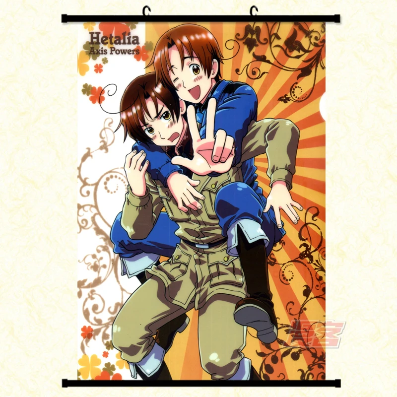 Японская декоративная картина аниме Hetalia: Axis Powers Иван Брагинский Яо Ван фелициано