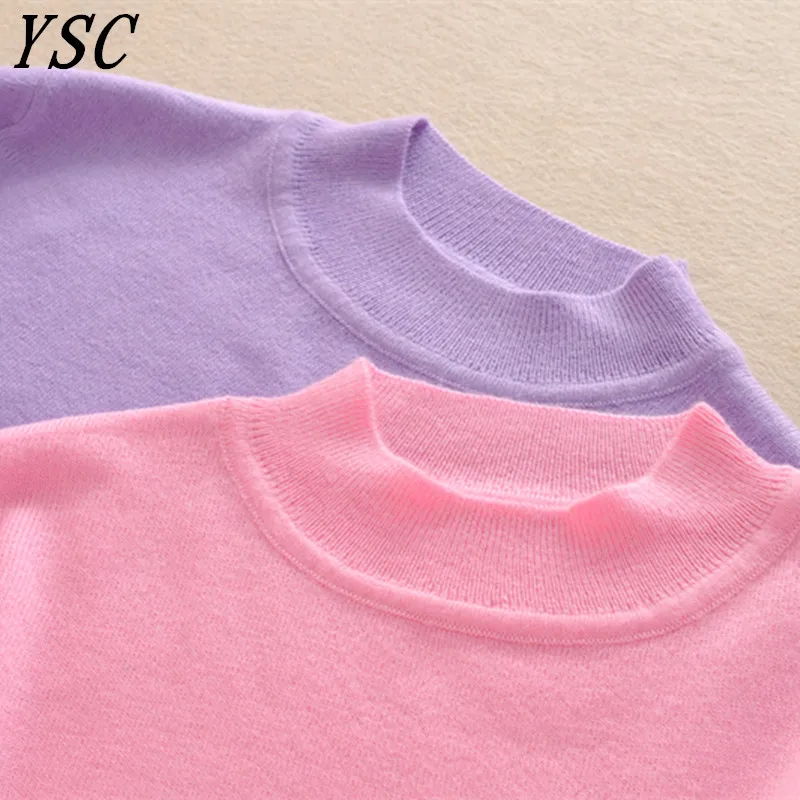 Clearance processing 2017 Women's Knitted Cashmere Wool Sweater Half high collar Solid color Pullover Multicolor Free Shipping | Женская