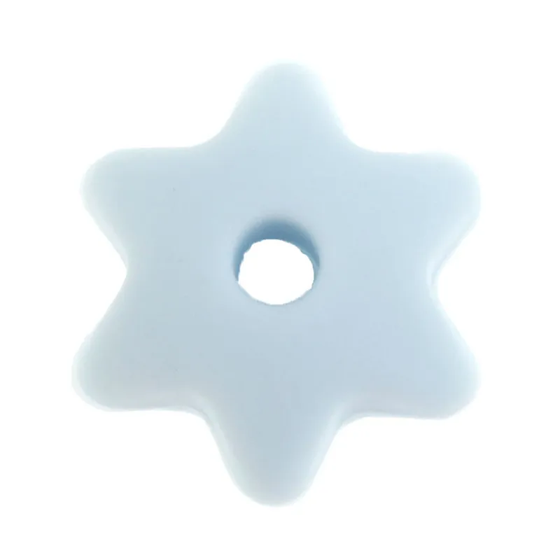 545 Light Blue 100 шт пищевого силикона шестиугольные звездочки для прорезывания зубов 10 мм Силиконовые Бусины, бижутерия своими руками цепочка для соски - Цвет: 545 Light Blue
