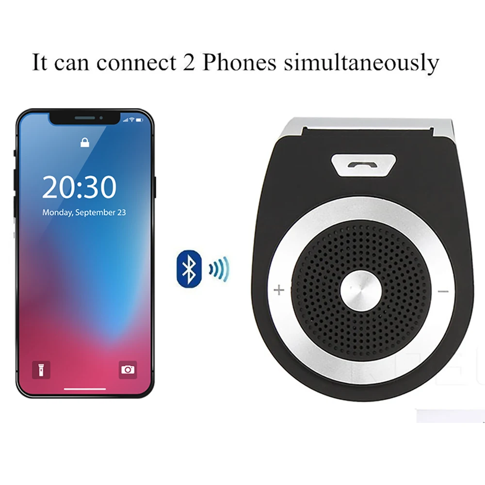 V4.2 Handsfree calling Bluetooth Car Kit save space Sun Visor Clip Music Receiver MP3 Player Speaker Set for car home | Автомобили и