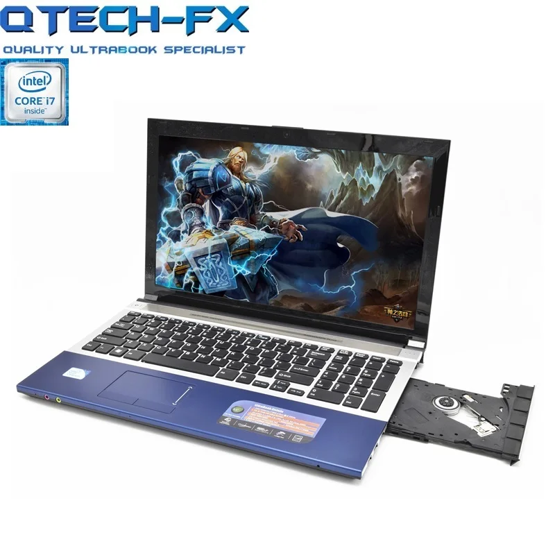 I7 игровой Тетрадь 15 6 &quot8 ГБ Оперативная память SSD 256 ГБ/64/128 г + 1 ТБ HDD DVD быстро