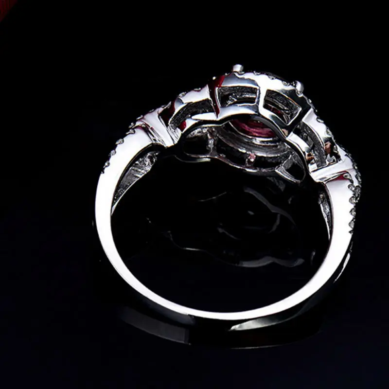 Новое Элегантное твердое кольцо 14Kt белое золото бриллиант турмалин обручальное