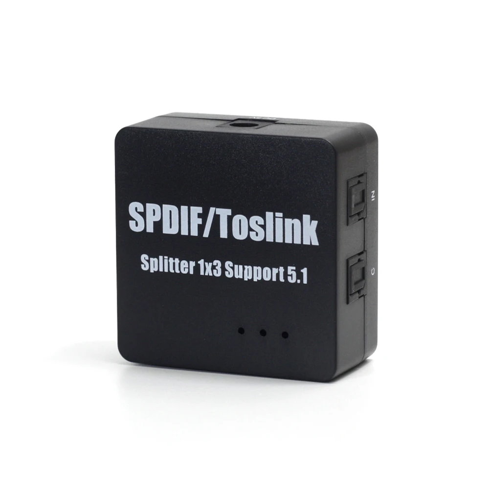 Мини SPDIF/Toslink Цифровой оптический аудио 1x3 сплиттер конвертер Поддержка 5 1 LPCM2.0/DTS
