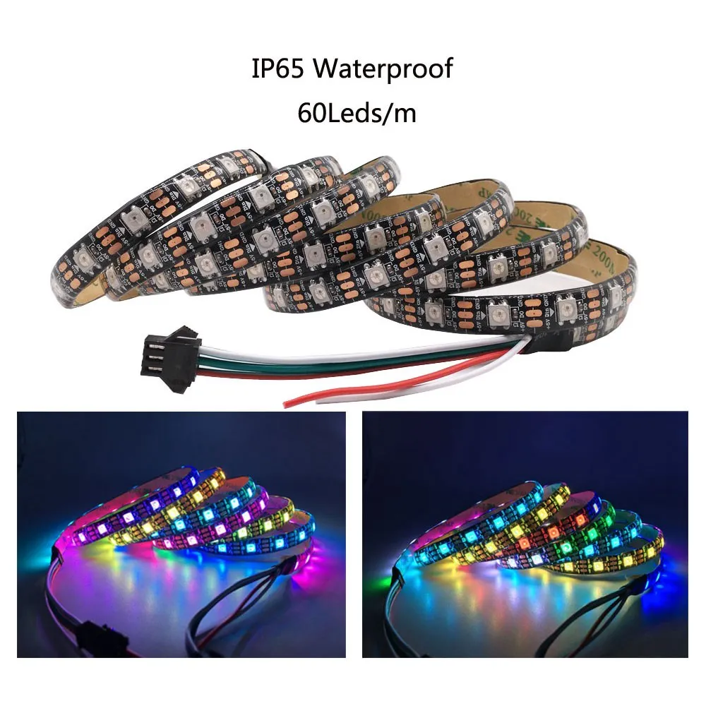 USB Светодиодная лента RGB WS2812B с 17 клавишами, пульт дистанционного управления, Адресуемая Пиксельная лента, светодиодный телевизор, задняя панель под шкаф, лампа DC5V 1 м/2 м/3 м/4 м/5 м