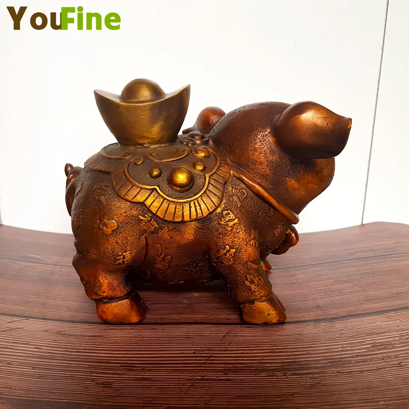 

Bronze Lucky Pig Sculpture Chinese Bronze Feng Shui Statue Wealth Lucky Fortune Pigs Bronze Sculpture Statues Home Indoor Decor
