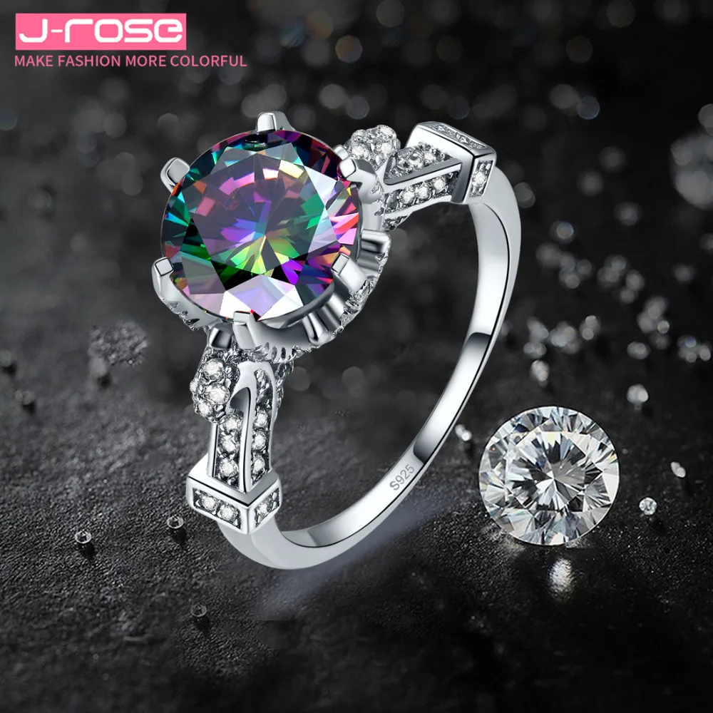 Jrose роскошное дамское кольцо из настоящего чешского разноцветного 100%