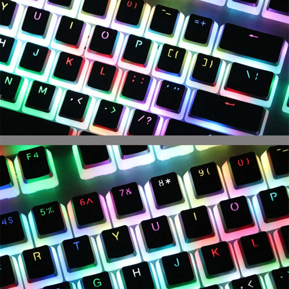 PBT пудинг колпачки Doubleshot с подсветкой Cherry MX ключ набор ANSI ISO OEM для 60%/87TKL/104/108 MX Настенные переключатели механическая клавиатура