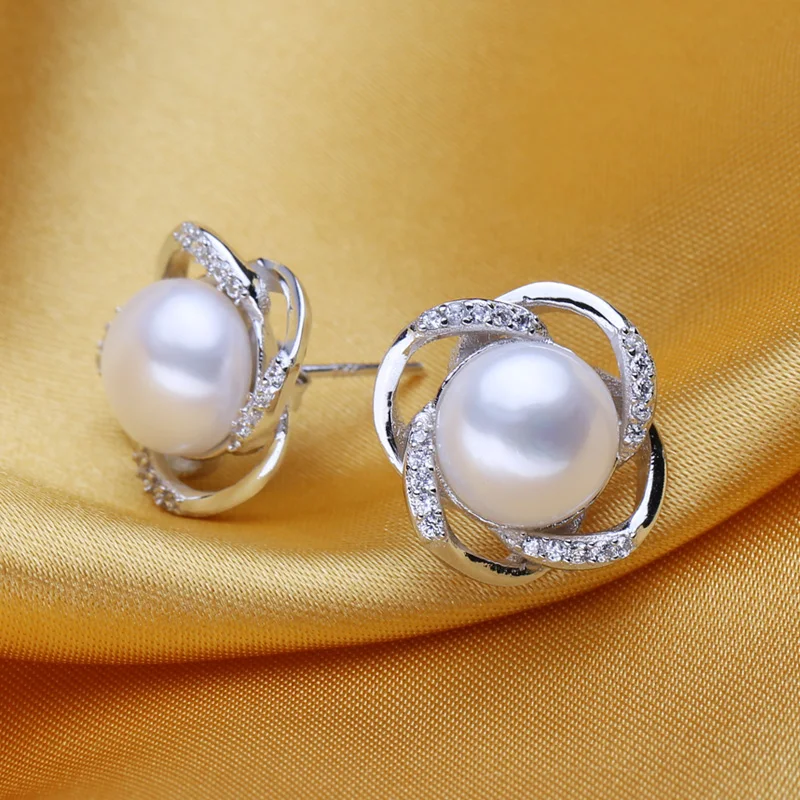 MITUO ювелирные изделия из жемчуга Большие размеры серьги-гвоздики для женщин