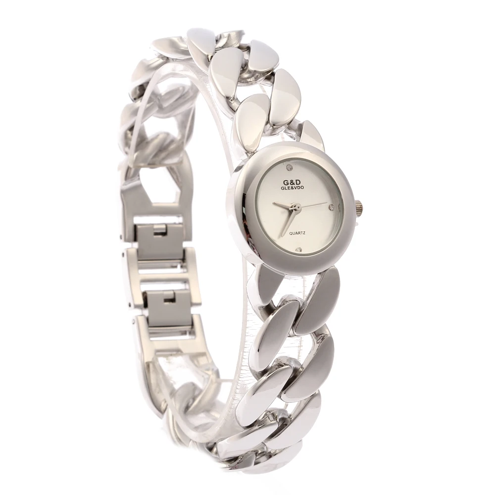 Женские наручные часы G &amp D кварцевые повседневный браслет женские Серебристые |