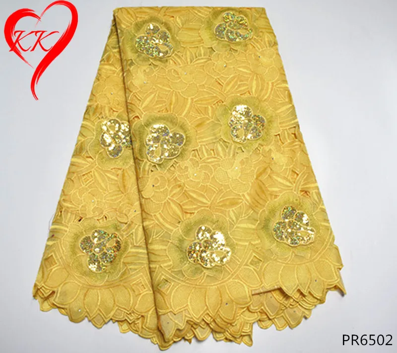 PR65 KK 3D lace fabric applique Swiss voile sequins African dry quality Nigerian wedding cotton | Дом и сад