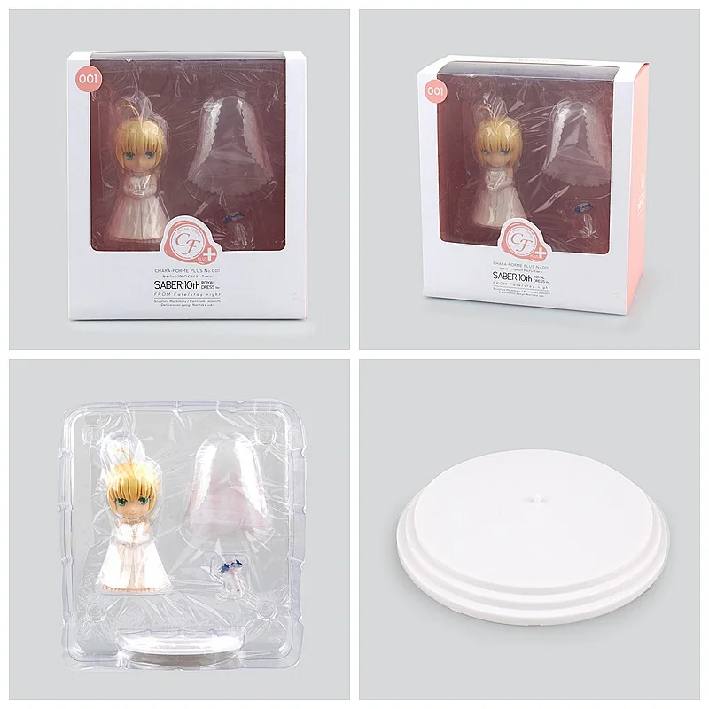 HKXZM Аниме Фигурка 10 см Fate/Stay Night свадебная вуаль Saber Милый Мультфильм 10th ПВХ
