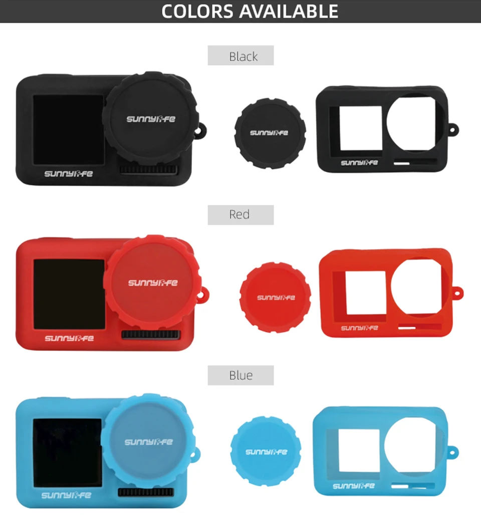 

Sport Camera Silicone Cover Lens Case +Sling Strap Lanyard for DJI for OSMO ACTION Protective Accessory