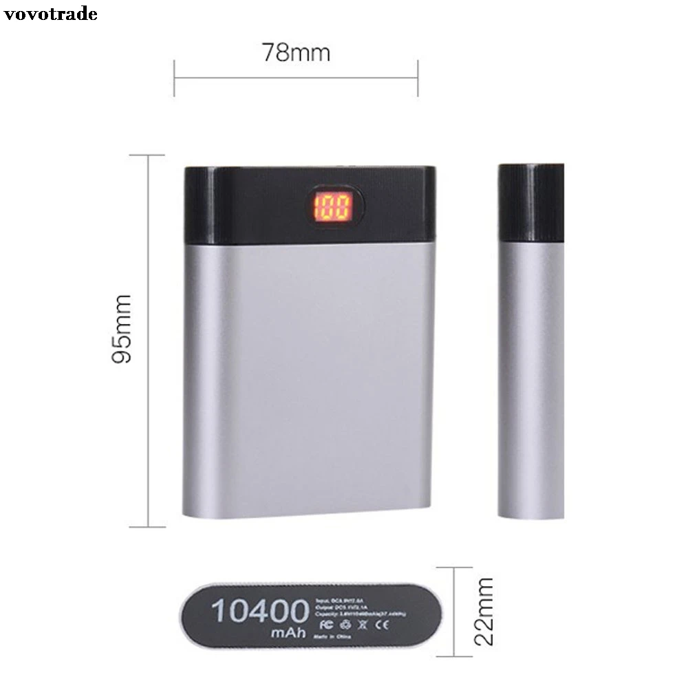 Vovotrade 10400 мАч 5 в двойной USB 4X18650 Внешний Аккумулятор Чехол комплект зарядное устройство коробка для смартфонов USB Micro USB Прямая поставка
