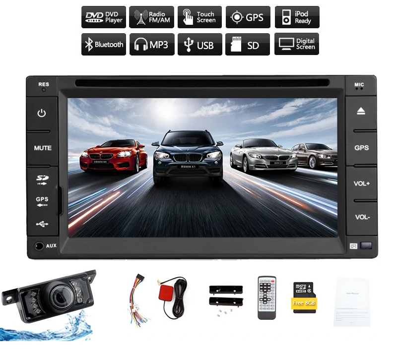 CD GPS dvd стерео MP4 логотип BT SD MP3 Камера в палубу Радио Системы PC EQ Видео FM AM авто 3D