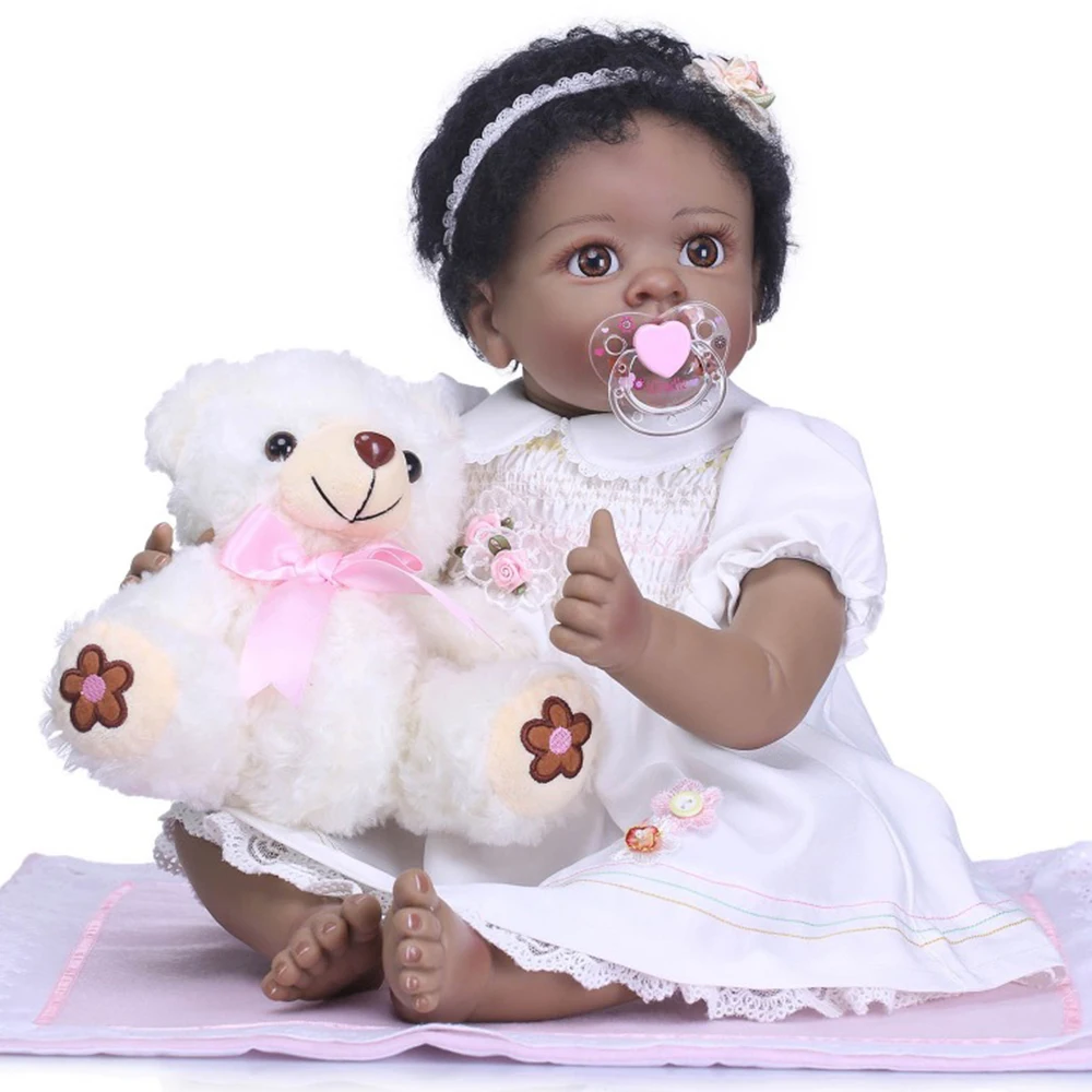 55 см силиконовая кукла Reborn Baby Мягкая тканевая игрушка ручные волоконные волосы