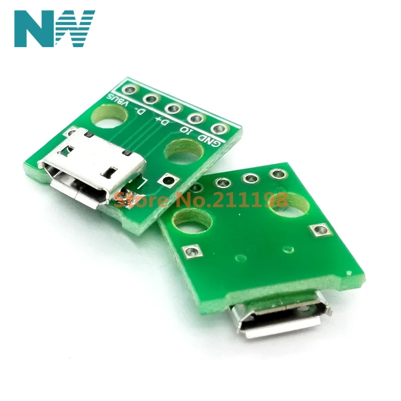 

Переходник Mini Micro Usb/Dip 2,54 мм, 10 шт.