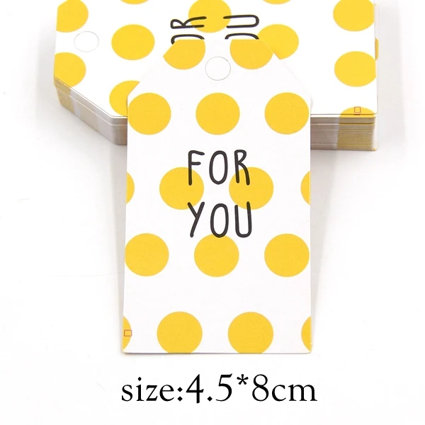 Yellow For You 2 размера, 50 шт./лот, бумажные бирки со струной, сделай сам, ярлык для рукоделия, багаж для свадебной вечеринки, бирка для банкнот, ручной работы, упаковочные материалы для подарков - Цвет: Yellow For You