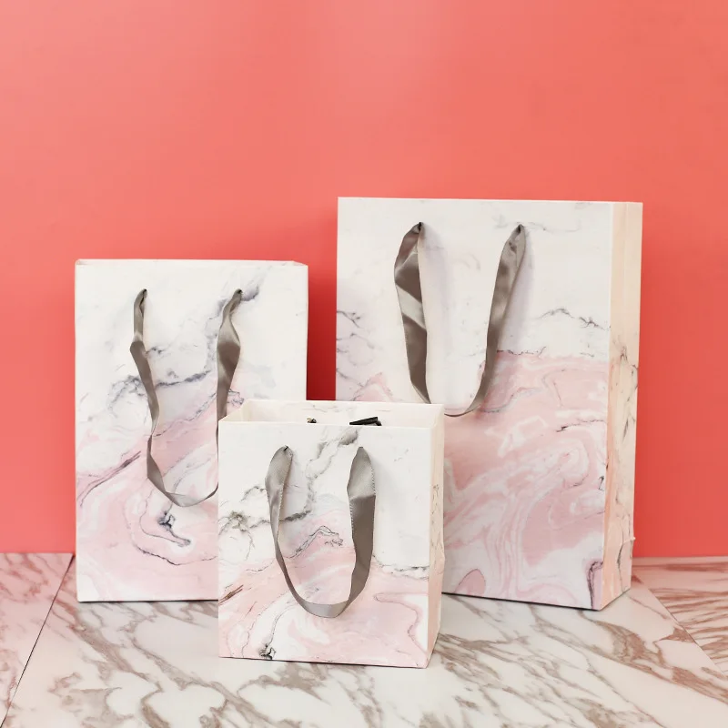 Креативный мраморный бумажный мешок для упаковки торта подарочные пакеты
